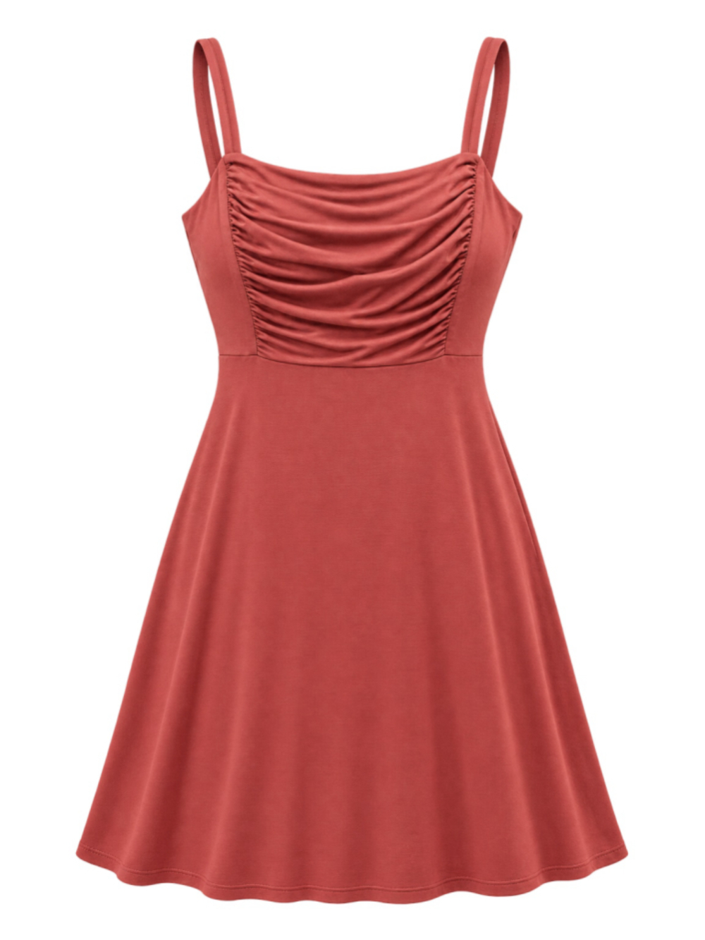 Women's Volcom Mini Dress Size 8 Red Ruched Sleeveless
340